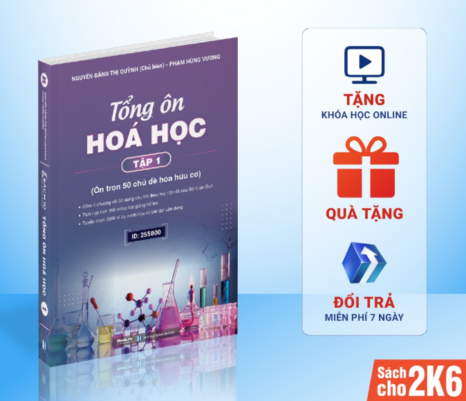 Tổng ôn hoá học lớp 12, sách luyện thi kiến thức ôn thi thpt quốc gia bản mới nhất Moonbook