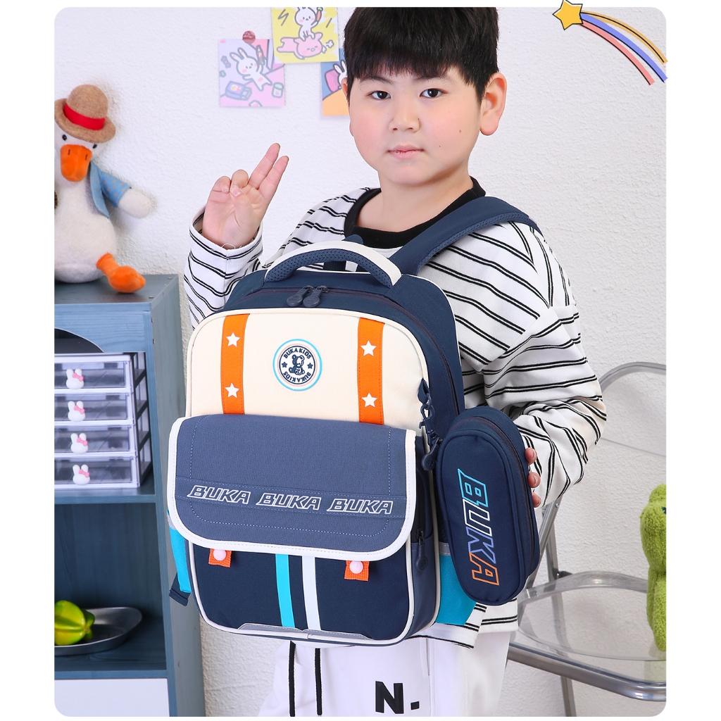 Balo học sinh tiểu học kèm bóp viết vải oxford cao cấp chống nước nhiều ngăn đựng cho bé đi học lớp 1 3052