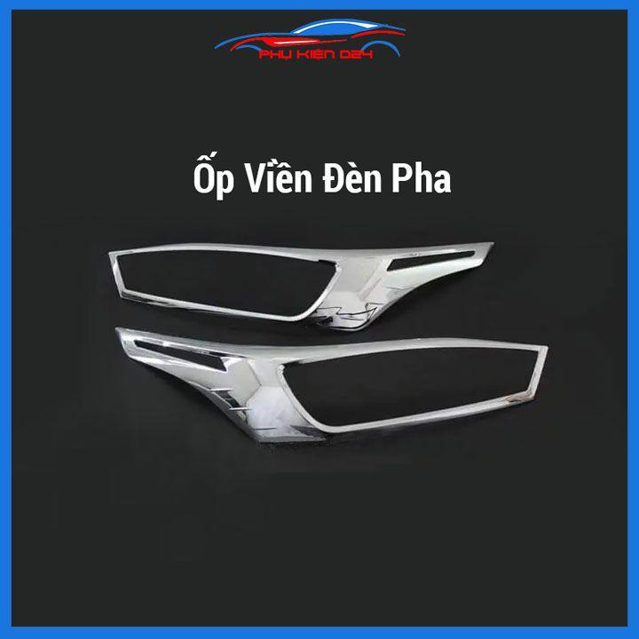 Ốp viền đèn pha hậu ô tô Yaris 2014-2015-2016-2017-2018 mạ crom, ốp đèn lắp trước sau trang trí bảo vệ xe hơi