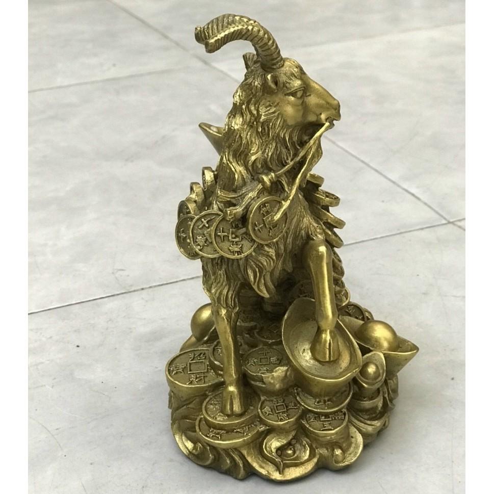 Tượng Dê kim tiền bằng đồng MS64a
