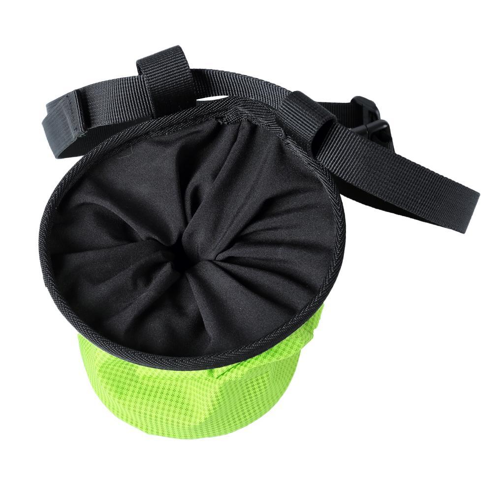 2pcs/set Green & Red Rock Climbers Outdoor Climbing Chalk Bag with Adjustable Belt & Drawstring Closure