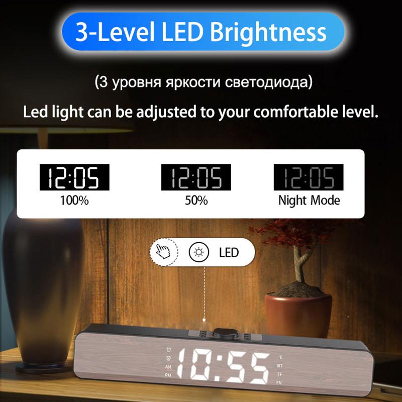 TV LED Sound Bar Đồng hồ báo thức AUX USB Loa Bluetooth không dây có dây Rạp hát tại nhà SoundBar cho PC TV Loa máy tính Color: G12 White Upgrade