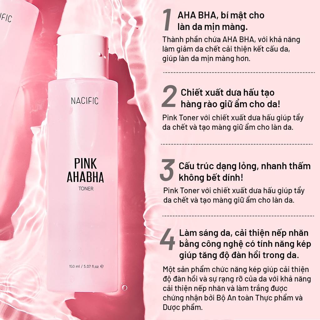 Nước hoa hồng dưỡng trắng ngăn ngừa lão hóa cải thiện mụn Nacific Pink AHABHA Toner 150ml