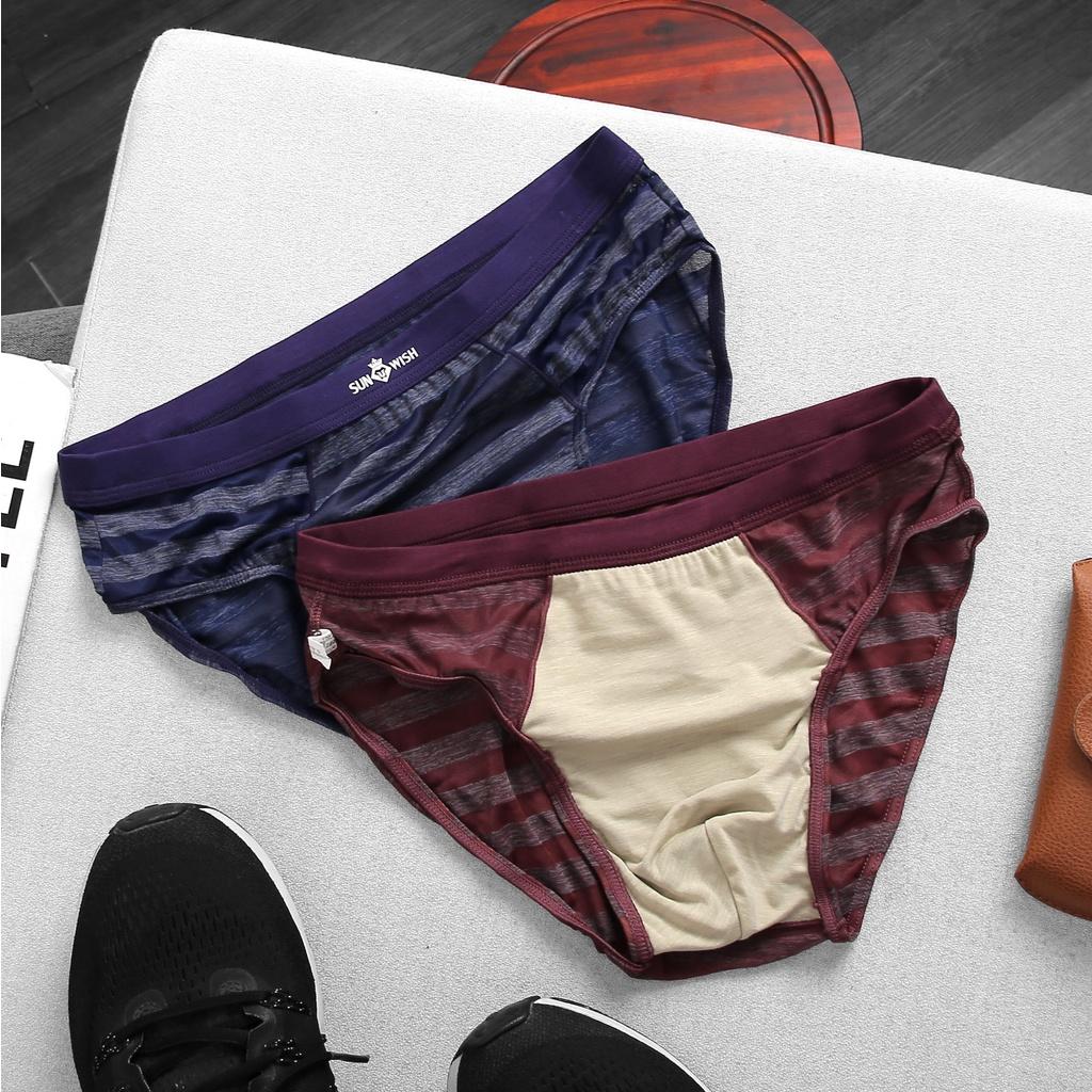 Quần lót nam boxer thun lạnh sịp đùi tam giác cao cấp thông hơi BIGSIZE SUNWISH sexy xuất khẩu combo 3 quần