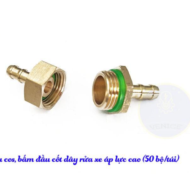 Bộ ép đầu dây rửa xe - Đuôi chuột phi 8mm - Cỡ ren 13 mm