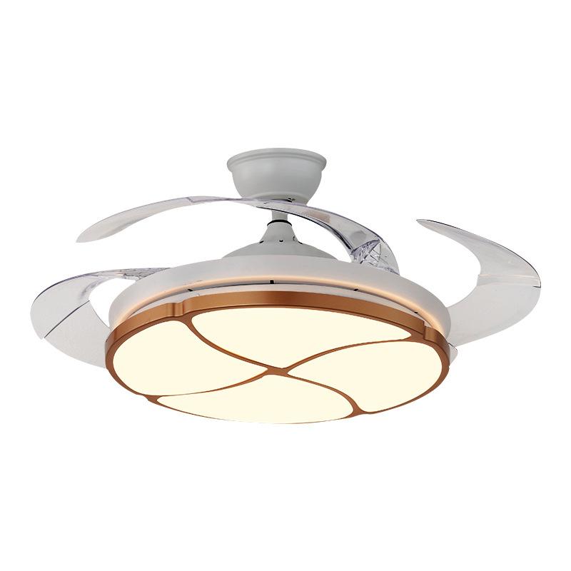 Giá thấp nhất Quạt chiếu sáng Qilang đèn phòng khách phòng ngủ quạt trần đèn chiếu sáng nhà hiện đại đèn điều khiển từ xa đèn quạt vô hình