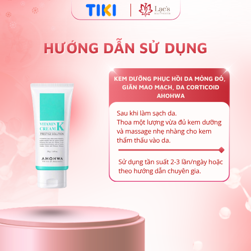 Kem Hỗ Trợ Làm Dịu Da, Giảm Đỏ, Chăm Sóc Da Corticoid AHOHWA PRESTIGE SOLUTION VITAMIN K CREAM 50g