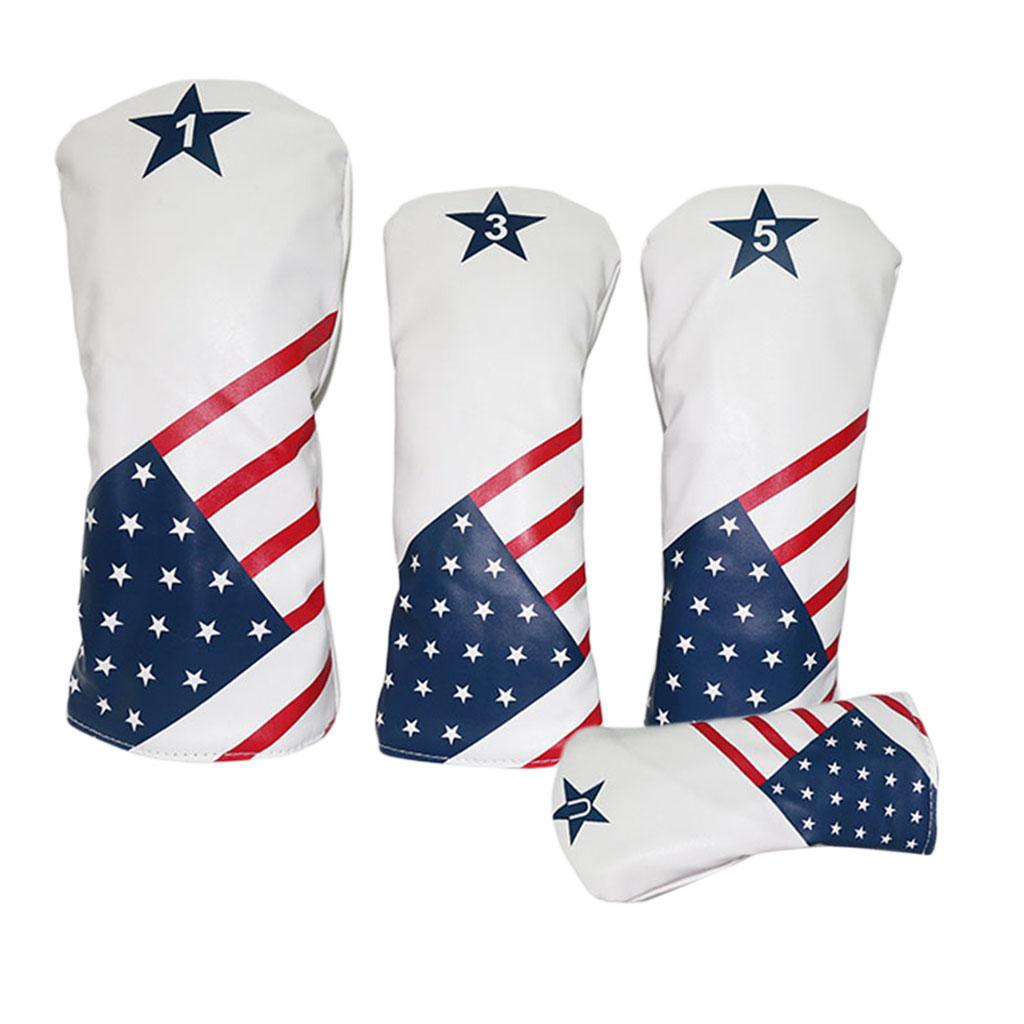 4pcs/Set Waterproof Golf Club Head Cover NO. 13 5 UT Wood Driver Headcover
