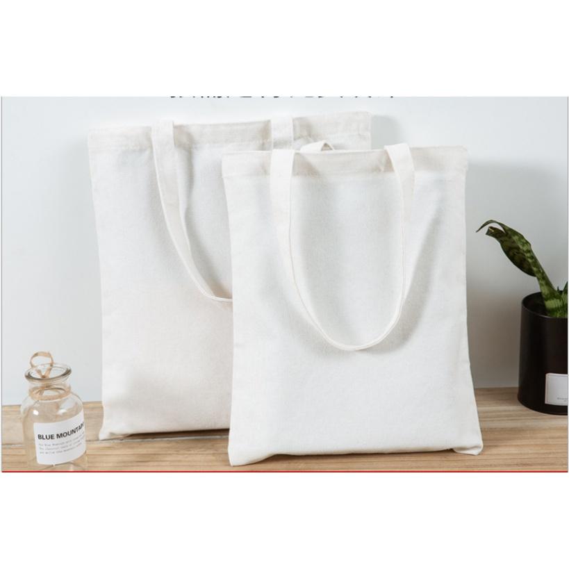 Hình ảnh Túi vải bố, Túi vải Canvas trơn Màu Trắng - Màu Đen Màu Be Size 36cm x 31cm