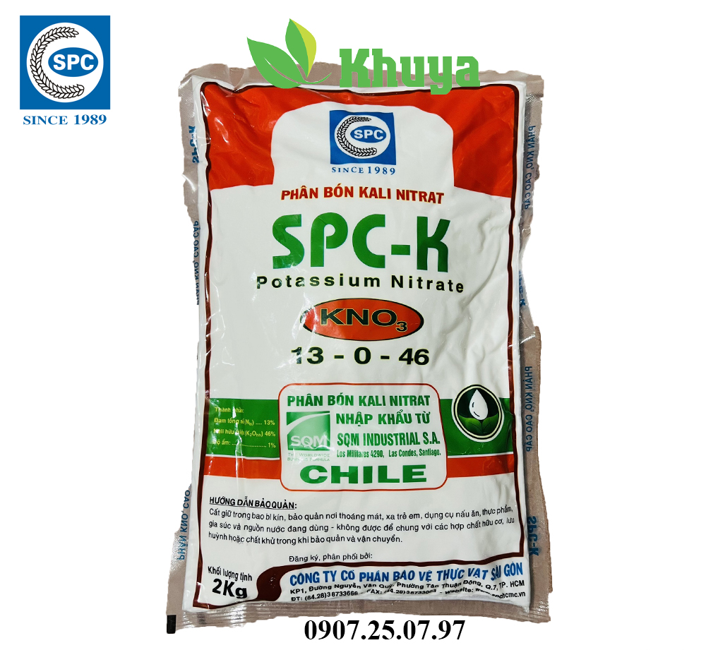 Phân bón Kali Nitrat SPC K KNO3 13-0-46 túi 2kg nhập khẩu Chile