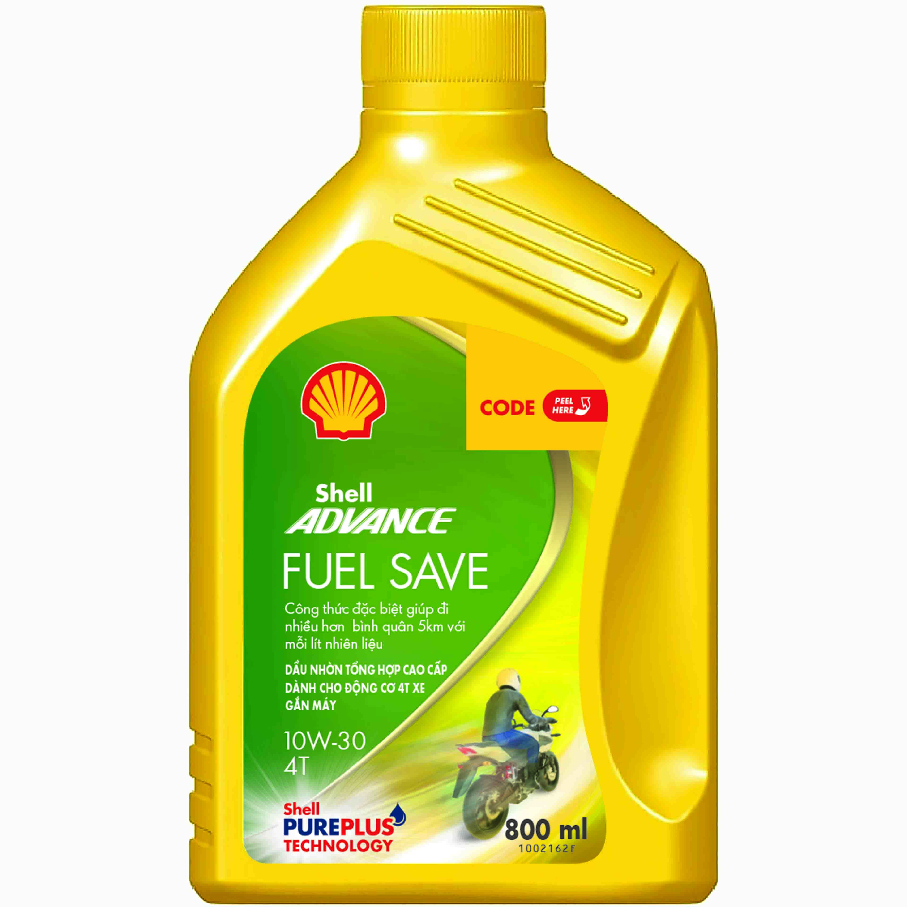 Dầu nhớt xe máy 4T Shell Advance FUEL SAVE 10W30 SN 0.8L