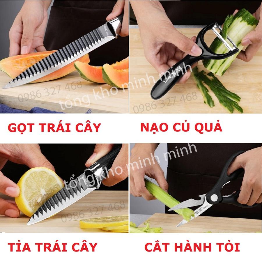 Bộ Dao Nhật 6 Món Cao Cấp - Bộ Dao Nhà Bếp, CHẮC CHẮN, SẮC BÉN, ĐA NĂNG