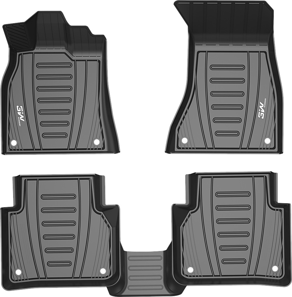 Thảm lót sàn xe ô tô Audi A3 2013- 2020 Nhãn hiệu Macsim 3W chất liệu nhựa TPE đúc khuôn cao cấp - màu đen