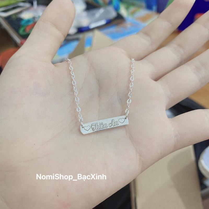Dây chuyền khắc thông tin cho bé có size cho người lớn Mainomi Shop Bạc Xinh