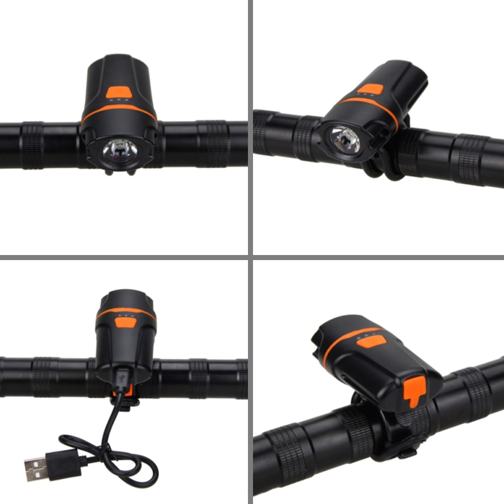 ĐÈn pha xe đạp 10W độ sáng cao IP64 chống thấm nước, bằng silicone mềm, sạc USB