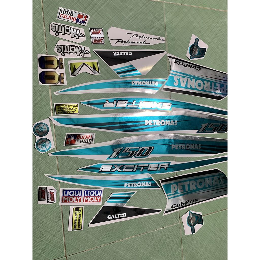 Tem exciter 150 petronas xanh ngọc crom