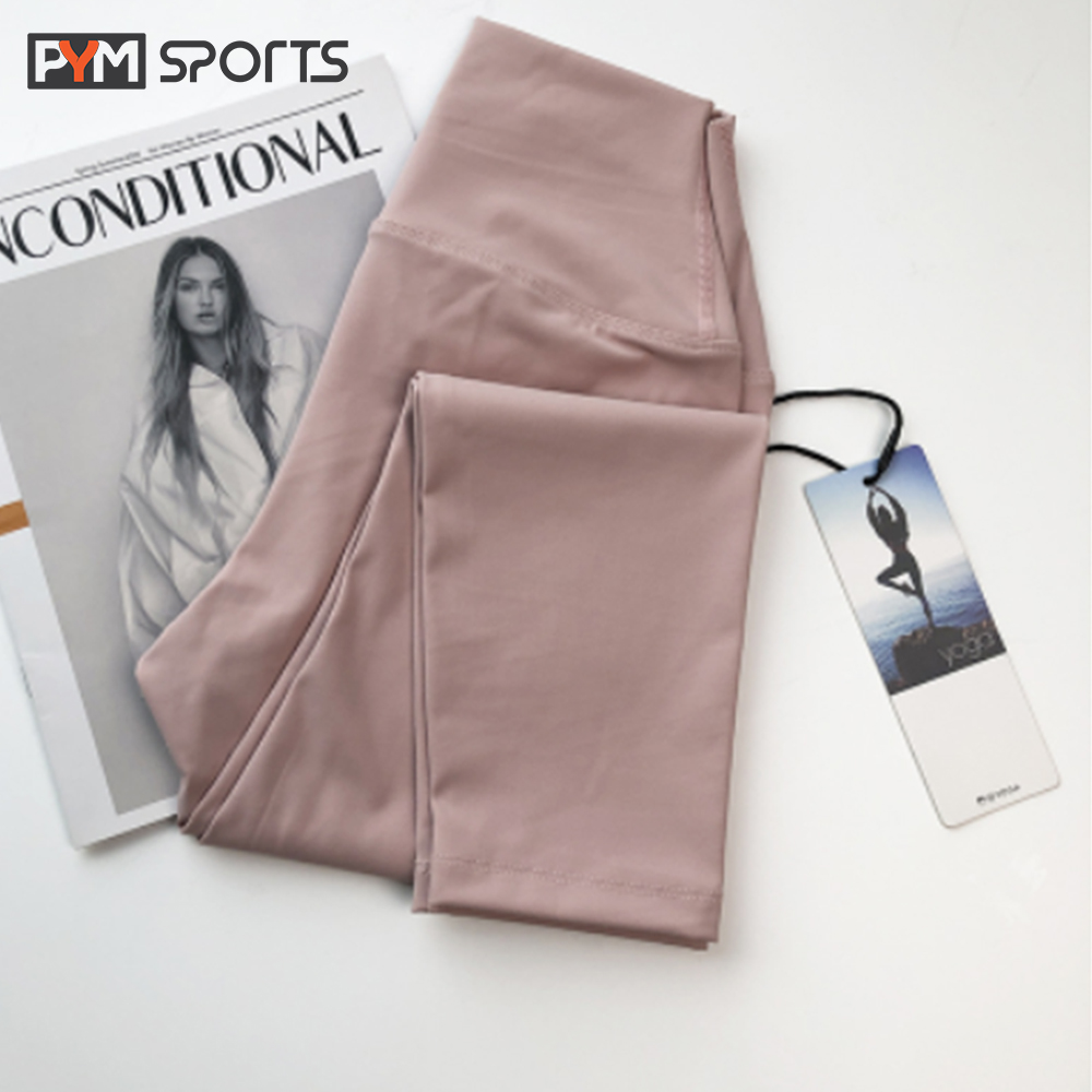 Quần legging dáng lửng trơn tập Yoga - Gym PYMSPORT - PYML045 nâng mông, lưng cạp cao