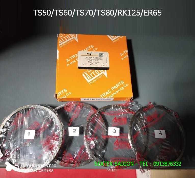 Bạc séc măng ARROW máy Yanmar Kubota TS50 TS70 TS105 ER65 RK125