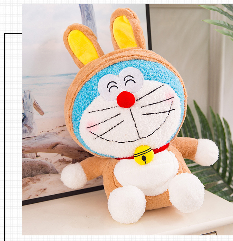 Gấu bông Doremon (Doraemon) cosplay thỏ nâu siêu cute (30cm---&gt;50cm) vải lông mềm mại, êm ái hàng xịn chất lượng cao, an toàn cho trẻ
