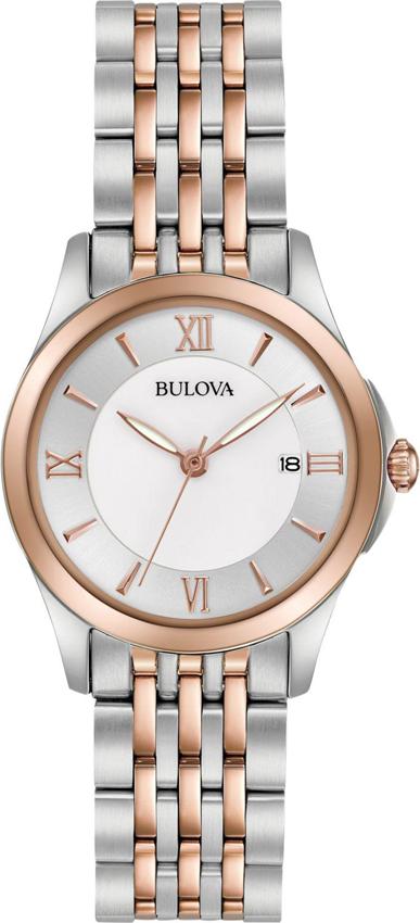 Đồng Hồ Nữ Dây Kim Loại BULOVA 98M125 (27mm) - Bạc Viền Vàng Hồng