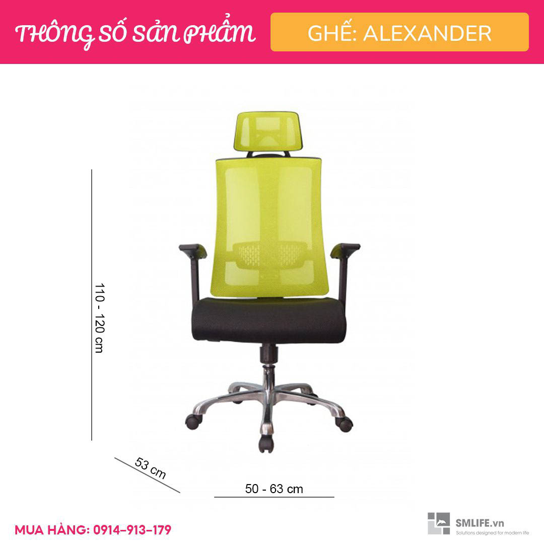 Ghế trưởng phòng có tựa đầu SMLIFE Alexander