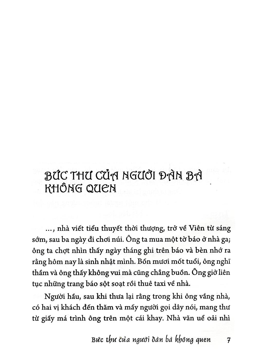 Bức Thư Của Người Đàn Bà Không Quen