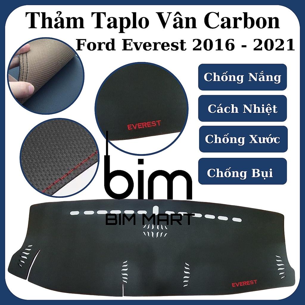 Thảm Da Taplo Dành Cho Xe Ford Everest 2016 - 2021 Vân Carbon Cao Cấp