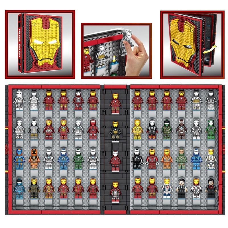 Đồ chơi Lắp ghép BOOK 52 Minifigures Sắt Bộ Sách Super Hero Nhân Vật Bộ Sưu Tập Siêu Anh Hùng Iron Man SPiderman 64075