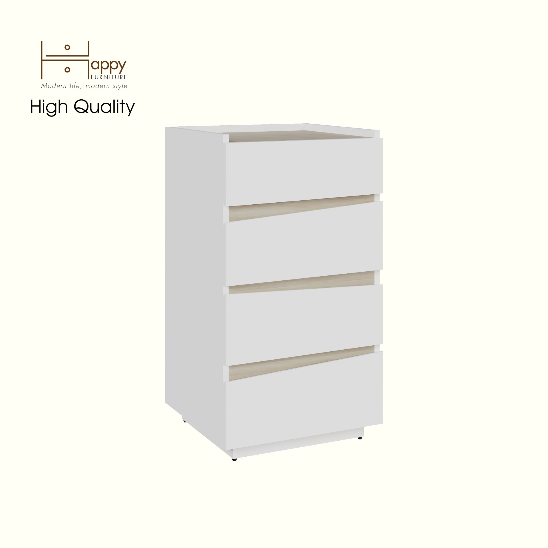 [Happy Home Furniture] VIGGO, Tủ lưu trữ 4 ngăn kéo, 46cm x 40cm x 82cm ( DxRxC), THK_159