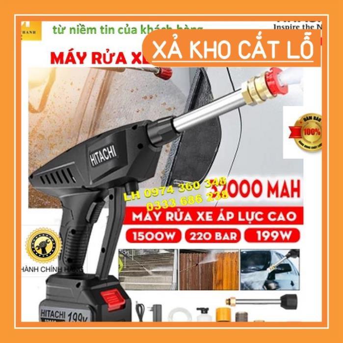 Máy Rửa Xe Pin HITACHI 199V, Rửa Xe-Phun Cây Cảnh