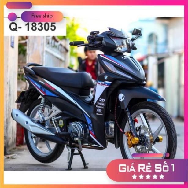 Tem rời Wave RSX 2014 mẫu HP4 dán xe đen bảo hành màu sắc vĩnh viễn