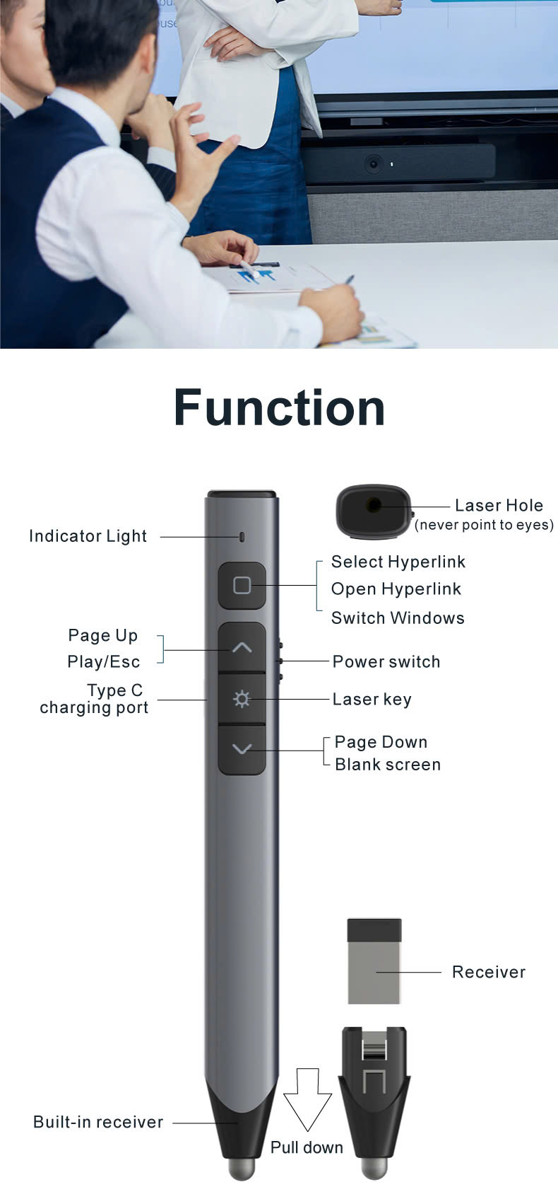 Bút Trình Chiếu VSON N52 – Laser, Đầu bút Cảm Ứng, Pin Sạc Tiện Lợi - Hàng nhập khẩu