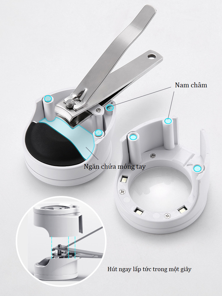 Hộp kính lúp phóng đại 3,5x tích hợp cắt móc tay có đèn led trợ sáng