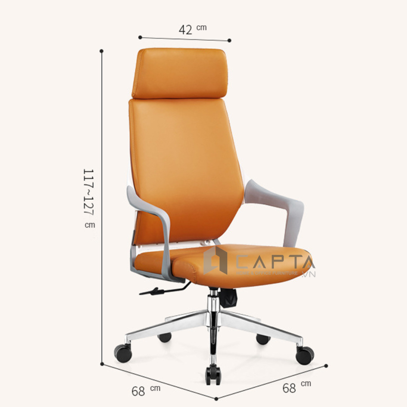 Ghế văn phòng nệm màu cam lưng cao cho quản lý CM4432-P HCM