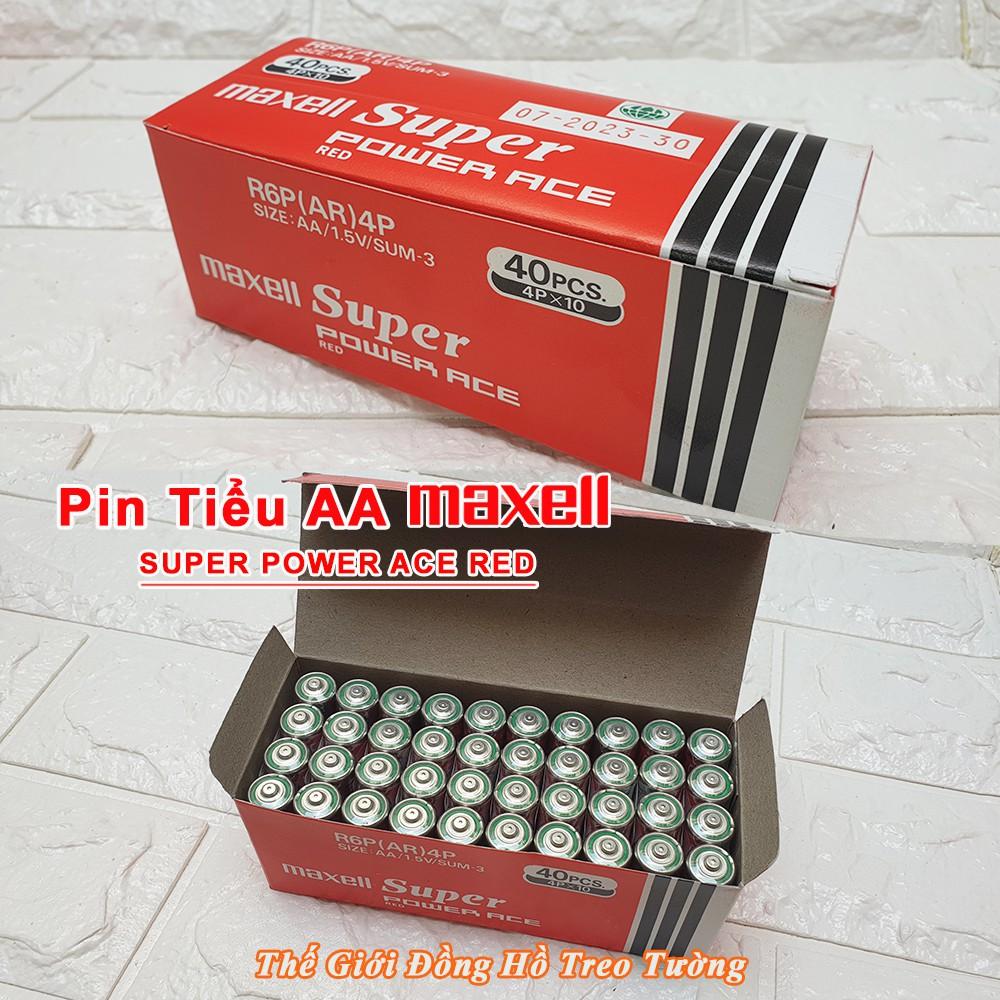 Pin tiểu Maxell AA. Vỉ 4 + 1 = 5 Viên Supper Power ACE Red Vỏ Nhôm 1.5V