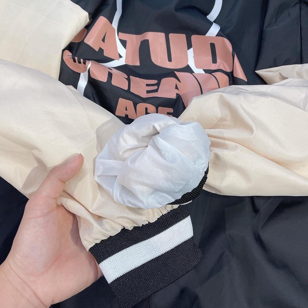 Áo Khoác Bomber Varsity Jacket GẤU Dù Das 2 Lớp Form Rộng Nam Nữ Unisex - Trẻ Trung Năng Động Ulzzang