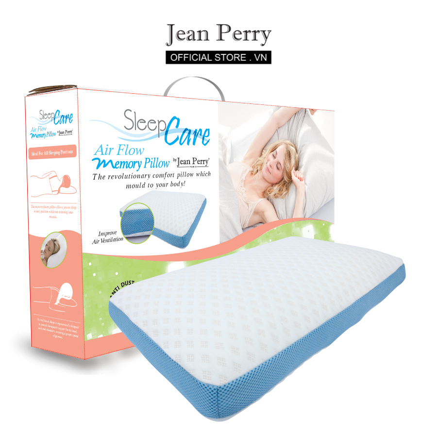 Gối nằm Jean Perry Memory Foam Sleepcare Air Flow 55x35x12cm