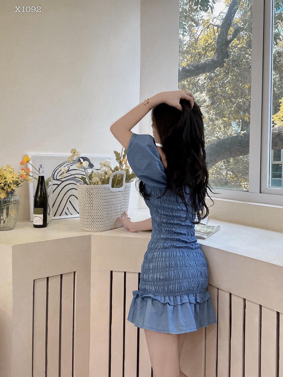 ĐẦM ỐNG NGẮN ÔM BODY TRỄ VAI CỔ U HẠ EO NHÚN THUN VÁY XẾP LY XÒE TRƠN ĐI TIỆC ĐI BIỂN ĐI CHƠI DẠO PHỐ