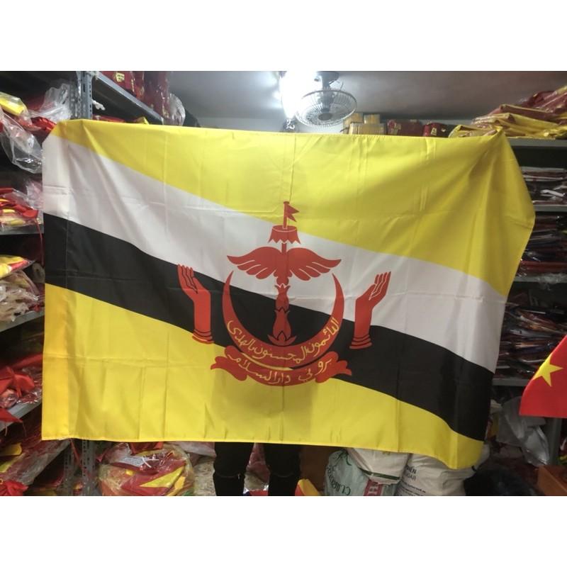 Quốc kỳ Brunei in thẩm thấu 1 lớp vải 1x1,5m