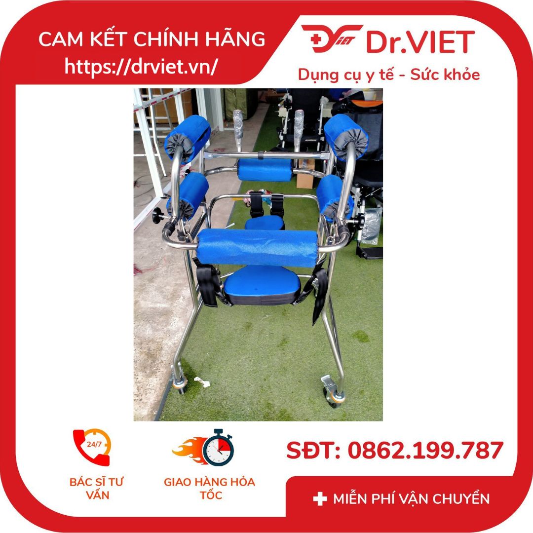 Khung đẩy bệnh nhân có ghế ngồi -TAJERMY-TJM-KD01, hỗ trợ đi lại cho người già và người gặp khó khăn trong đi lại