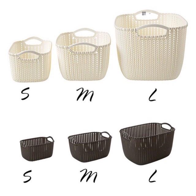 Giỏ nhựa giả mây HOLONG phong cách Hàn Quốc
