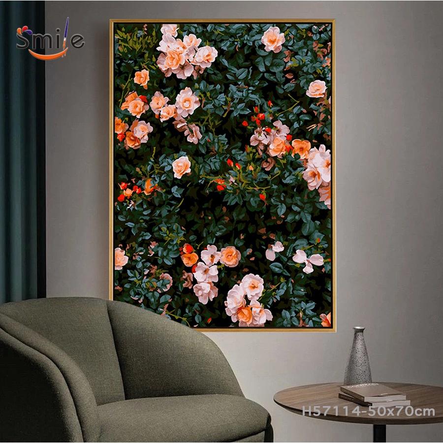 Tranh số hoá Smile FMFP dàn hoa hồng đã căng khung 50x70cm H57114