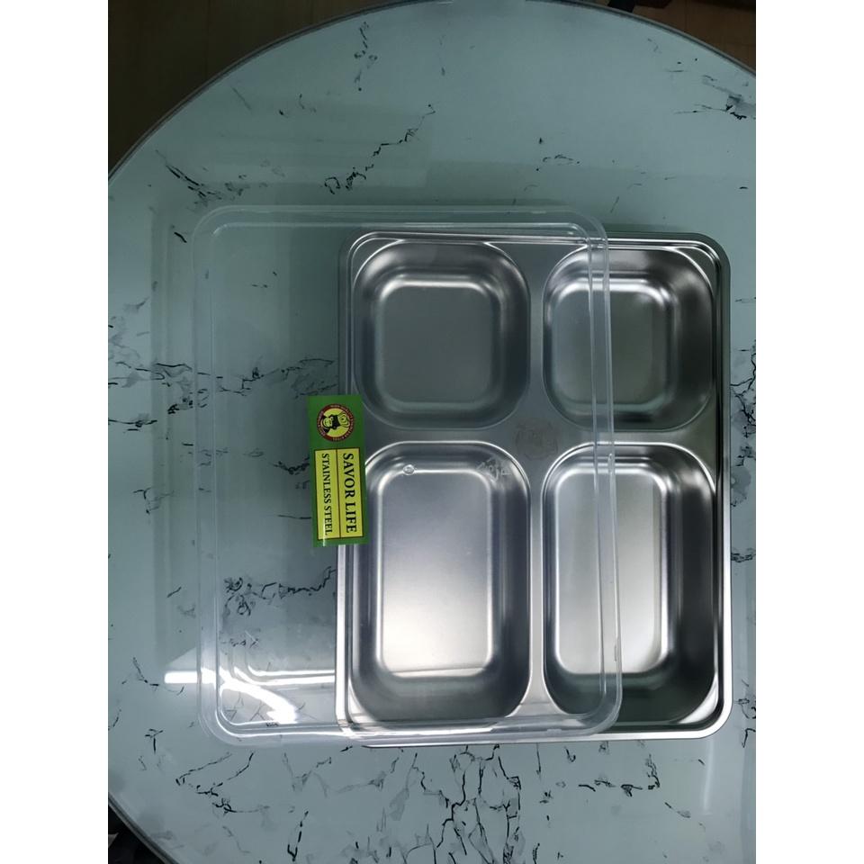 Khay cơm GORILLA inox cao cấp 4 ngăn, 5 ngăn loại Trung