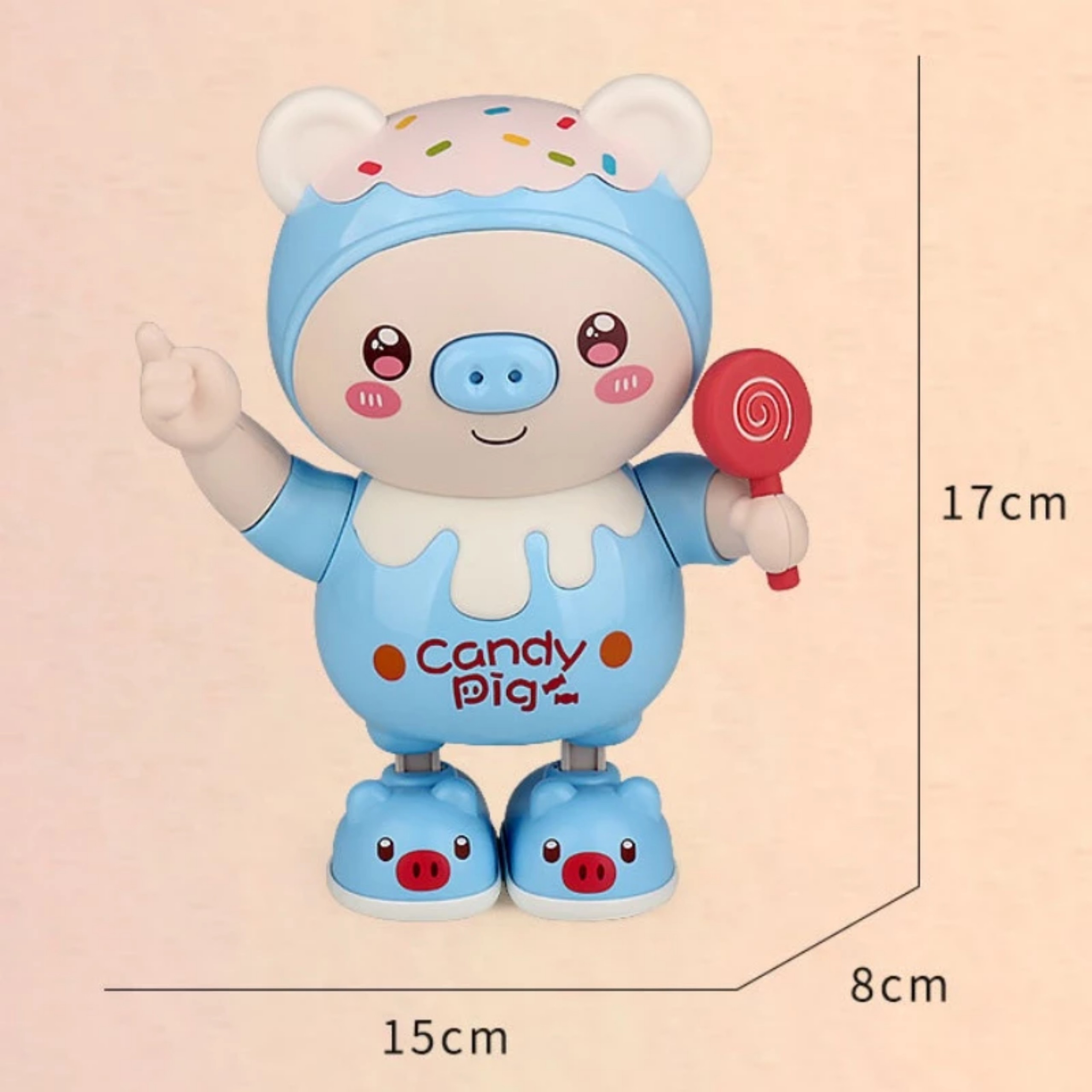 Đồ chơi Heo Nhảy Múa có đèn và nhạc dễ thương cho bé - Đồ chơi phát nhạc Candy Pig