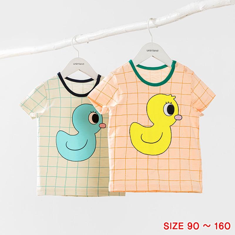 Đồ bộ quần áo thun cotton dành cho bé trai, bé gái mặc nhà mùa hè Unifriend Hàn Quốc U2022-7. Size đại 5, 6, 8, 10 tuổi