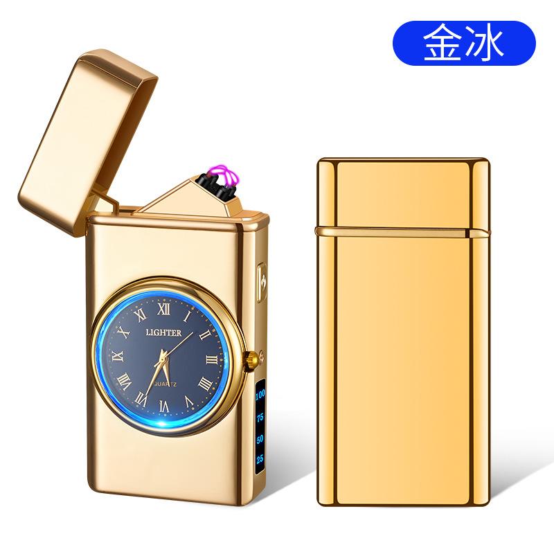 Đồng hồ thật đầy màu sắc phong cách mới nhất với đèn pin bật lửa sạc thông minh USB chống gió bằng kim loại