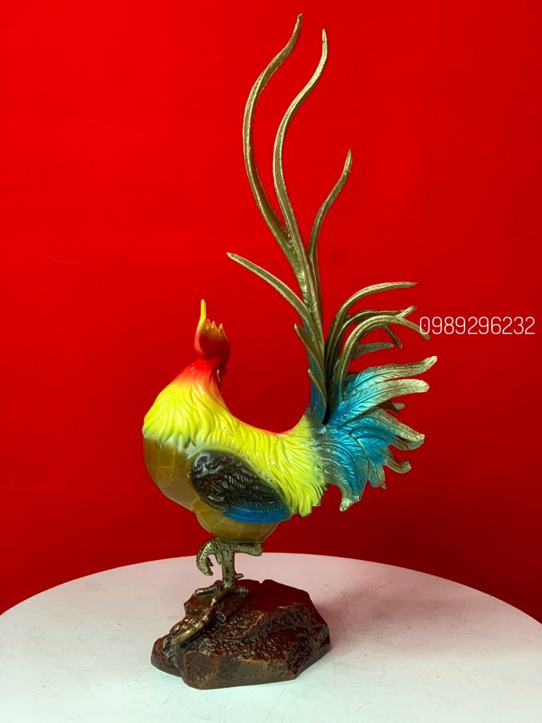 Tượng Gà Decor siêu víp bằng đồng - Gà Víp phong thủy