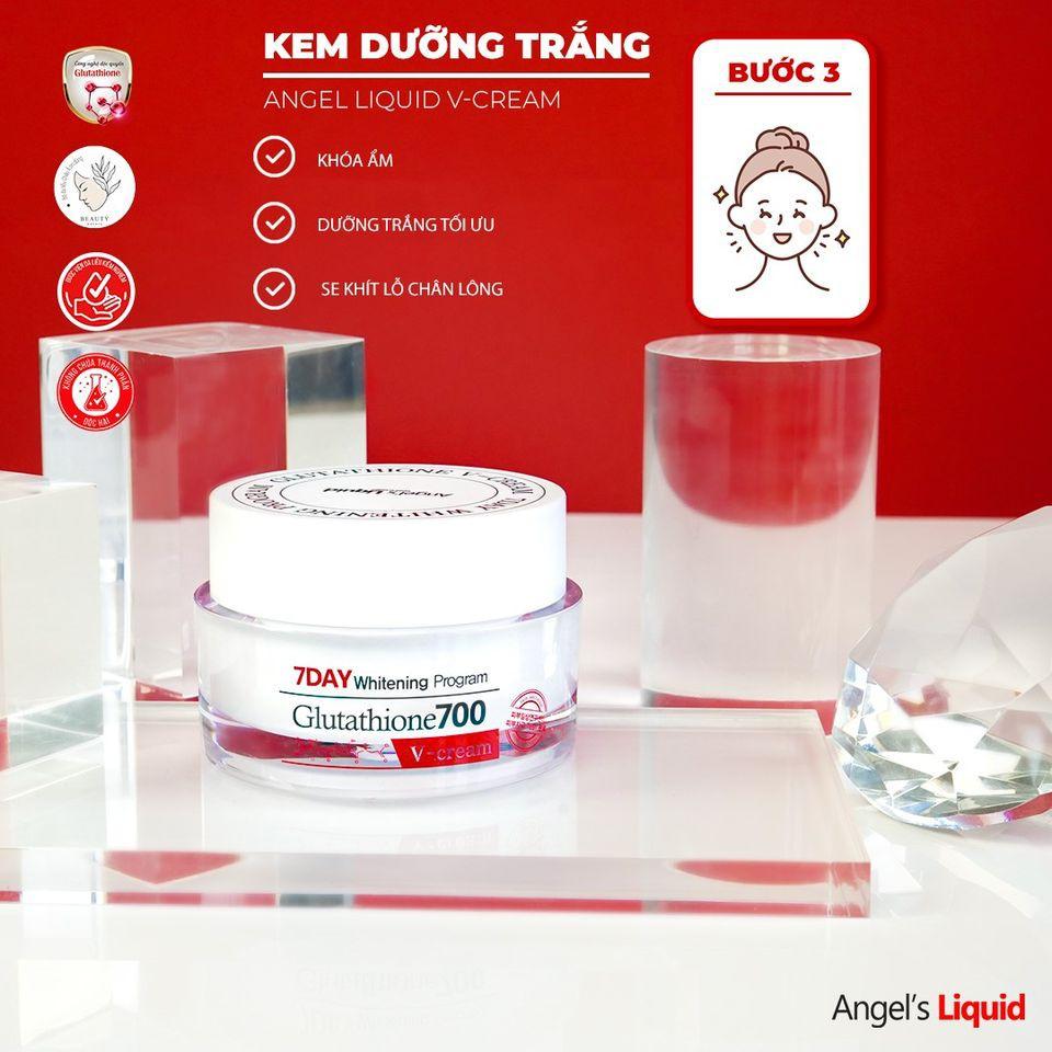 Bộ 3 Angel's Liquid Sản Phẩm Dưỡng Trắng Da Mờ Thâm Nám Glutathione700 (TN 150ml &amp; SR +Niacinamide 30ml &amp; Kem Đêm 50ml)