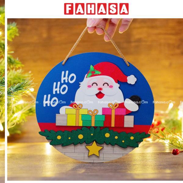 Bảng Gỗ Tròn Treo Tường Trang Trí Giáng Sinh - Bách Mộc - Ho Ho Ho