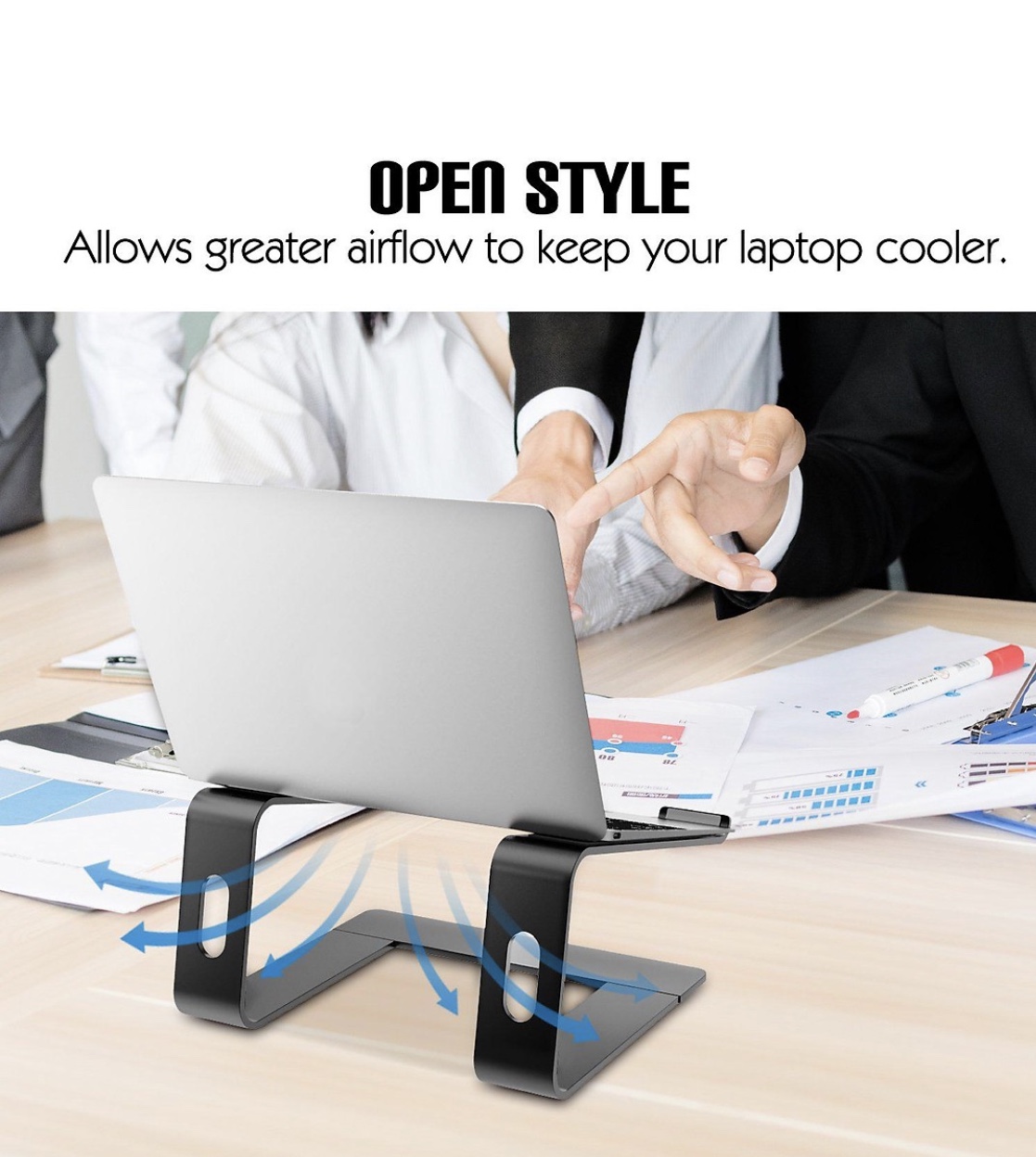 Giá đỡ nâng laptop stand hợp kim nhôm hỗ trợ tản nhiệt cho Macbook và laptop CR06 Vu Studio - Hàng chính hãng